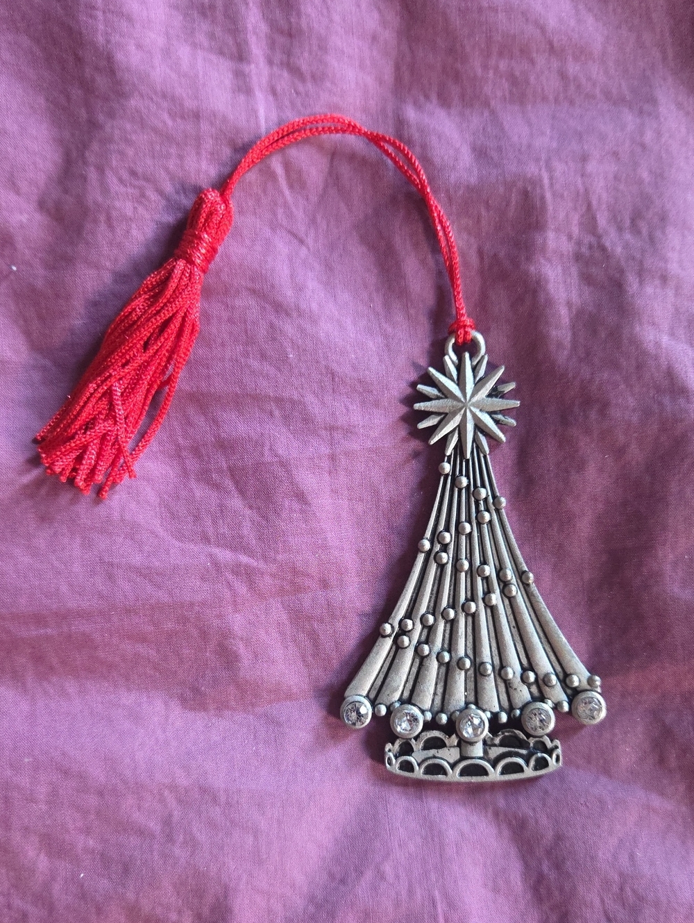Avon Pewter Collectible 2020 Tree Ornament With Red Tassel Cord & Gift Box NWT